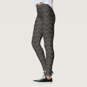 Leggings Gold Zig Zag Chevron Motif (Gauche)