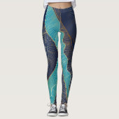 Leggings Golden Banana Leaf : Motif de luxe. (Devant)