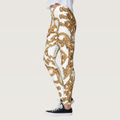 Leggings Golden Baroque : Luxueux Design Ornament. (Gauche)