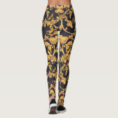 Leggings Golden Baroque, Scroll Feuille Motif. (Dos)