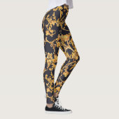 Leggings Golden Baroque, Scroll Feuille Motif. (Droite)