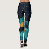 Leggings Golden Desert Nightscape - Cactus Art Abstrait (Dos)