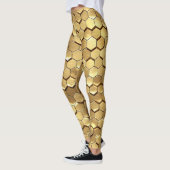 Leggings Golden Honeycomb 3D Render Texture (Gauche)
