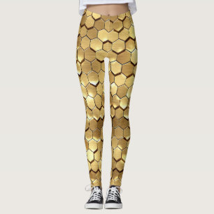 Leggings Golden Honeycomb 3D Render Texture