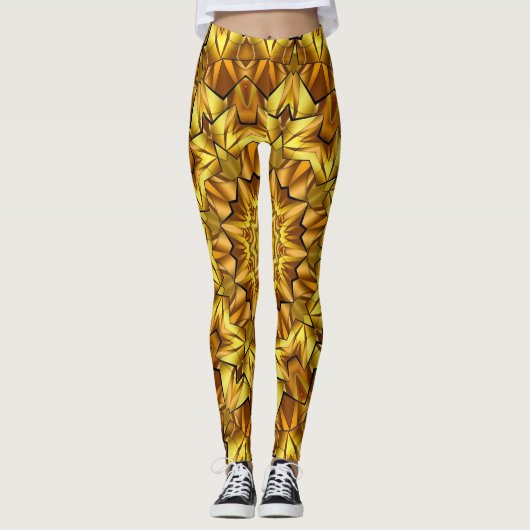 Leggings Golden Mandala Antique Abstract Design-63495 (Devant)