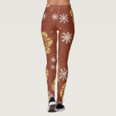 Leggings Golden Poinsettia & Snowflake (Dos)