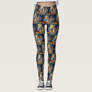 Leggings Golden Retriever Chiens Citrouille Halloween Funny