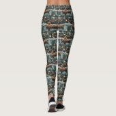 Leggings Golden Retriever Noël Festive Voyage (Dos)