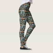Leggings Golden Retriever Noël Festive Voyage (Droite)