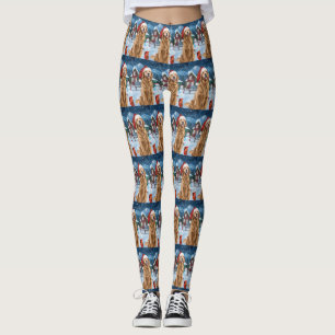 Leggings Golden Retriever Winter Wonderland Noël Joie