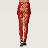 Leggings Golden Rooster Année 2017 Papercut Légendes rouges (Dos)