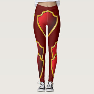 Leggings Golden Shield Armor Motif Fitness des femmes