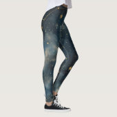 Leggings Golden Starry Night - Luxe Celestial Activewear (Droite)