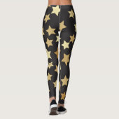 Leggings Golden Stars du Black Background (Dos)
