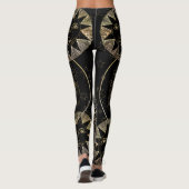 Leggings Golden Sun Moon Stars Art d'astronomie céleste (Dos)