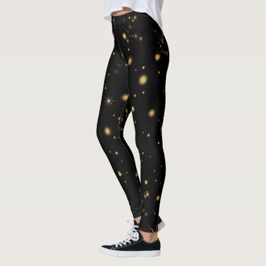 Leggings Golden Yellow Stars Black Night (Gauche)