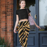 Leggings Golden Zebra Glittery Motif<br><div class="desc">modèle zèbre doré or & noir brillance thème oeil accrocheur design unique</div>