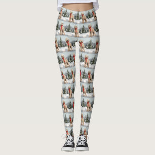 Leggings Goldendoodle Chien dans Noël de neige