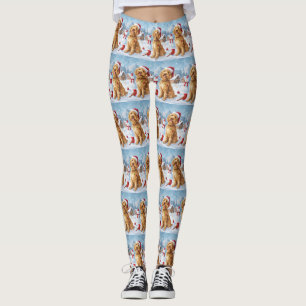 Leggings Goldendoodle Winter Wonderland Christmas Joy