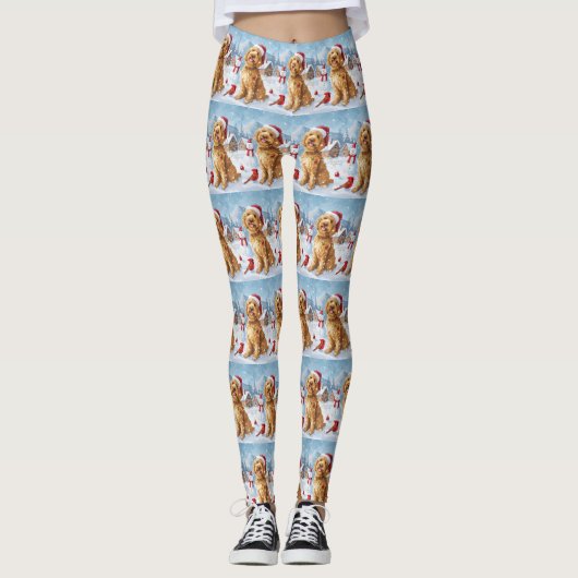 Leggings Goldendoodle Winter Wonderland Christmas Joy (Devant)