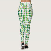 Leggings Golf Green White Jacquard Motif (Dos)