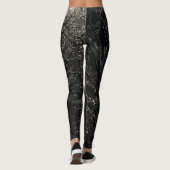 Leggings Goth de la nature noire moderne gris noir (Dos)