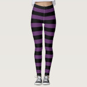 Leggings Goth rayé noir et pourpre (Devant)