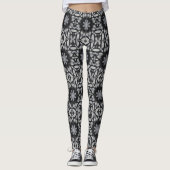 Leggings Gothic black white 8 pointed star geometric design (Devant)