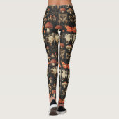 Leggings Gothic Mushroom Specimen Dark Academia Red Moth (Dos)