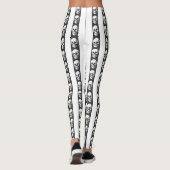 Leggings Gothic striped pattern with skulls (Dos)
