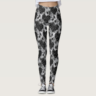 Leggings Gothique Amour Éffrayant Spider Web avec Coeurs