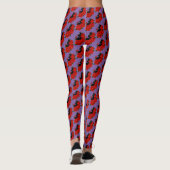 Leggings Gothique Chat Noir Roses Rouges Violet (Dos)