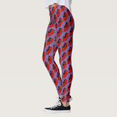 Leggings Gothique Chat Noir Roses Rouges Violet (Gauche)