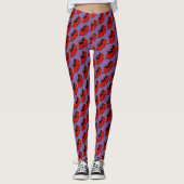 Leggings Gothique Chat Noir Roses Rouges Violet (Devant)