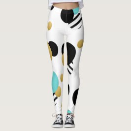 Leggings: Gouden en lichtblauwe cirkels Leggings