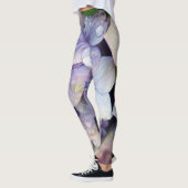 Leggings gouttelette d'eau sur la fleur bleue (Gauche)
