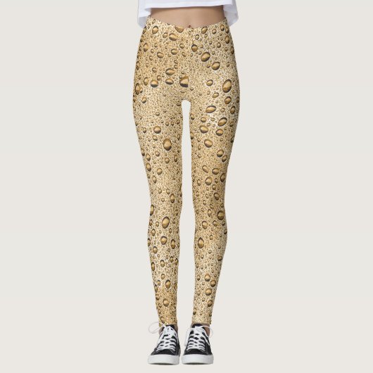 Leggings gouttelettes d'eau d'or (Devant)