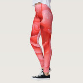 Leggings Gouttes d'eau de rose rouge romantique (Gauche)