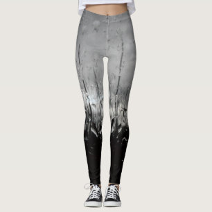 Leggings gouttes d'eau noir et blanc cool