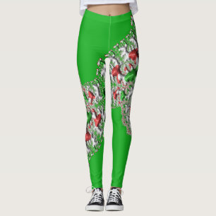 Leggings ~ Graag groen wit~ Origineel