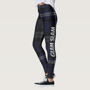 Leggings Grâce Élégance de Minuit Luxe Motif Carreaux Vol 2