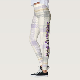Leggings Grâce Ivory & Lavande Luxe Motif à carreaux Vol 72