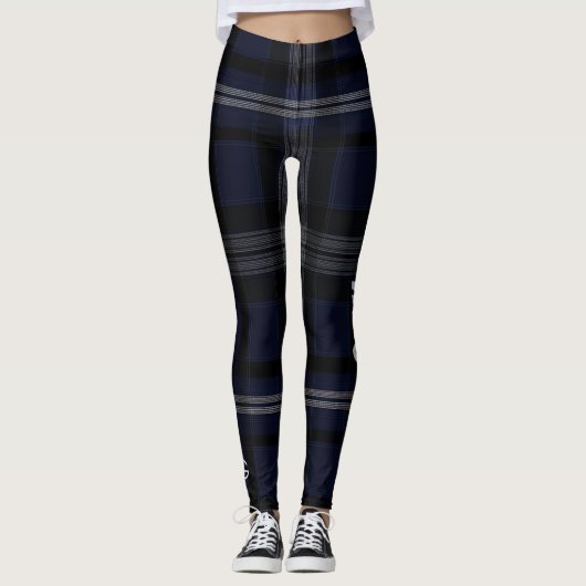 Leggings Grace Midnight Elegance Luxe Plaid Pattern Vol 26 (Devant)
