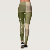 Leggings Grace Olive & Wheat Rustic Plaid Pattern Vol 77 (Dos)