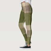 Leggings Grace Olive & Wheat Rustic Plaid Pattern Vol 77 (Gauche)