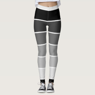 Leggings Gradation Répartie Du Blanc Au Noir