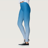 Leggings Gradient bleu ciel avec monogramme élégant (Gauche)