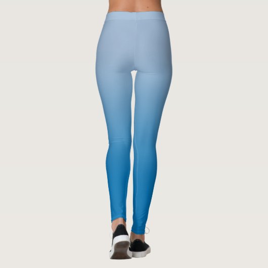 Leggings Gradient bleu clair à bleu foncé avec un monogramm (Dos)