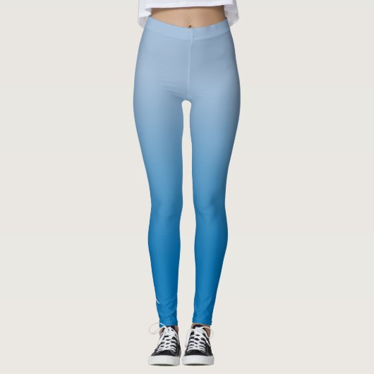 Leggings Gradient bleu clair à bleu foncé avec un monogramm (Devant)