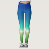 Leggings Gradient bleu-vert d'océan (Devant)